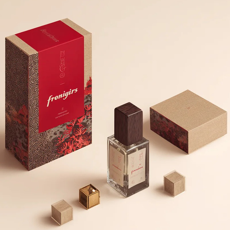 Kraft Perfume Packaging Boxes with Inner Display Tray for Fragrance Brands