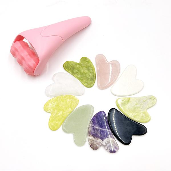 Jade Face Roller for Natural Anti-Wrinkles Ice Massage and Eye Beauty Skin Care