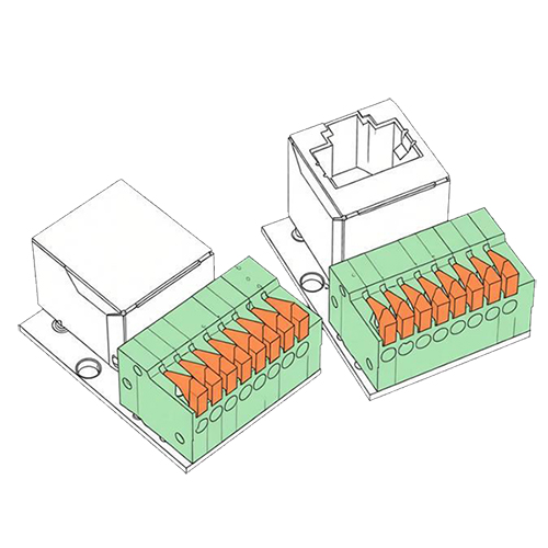Ethernet RJ45 Female Connector 8P8C to Spring Crimping Terminal Blocks Adapter PCB Mounted