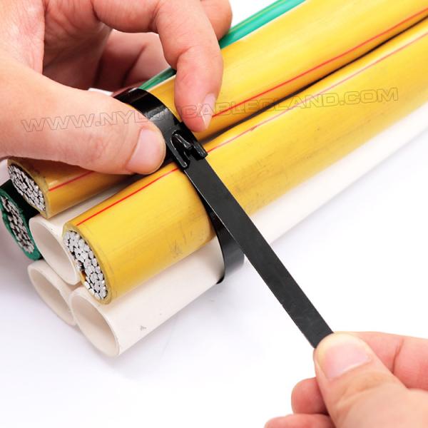 Стяжка кабельная стали 316/304 200мм x 7,9 с черным полностью эпоксидным покрытием (380 фунтов) для наружных ограждений