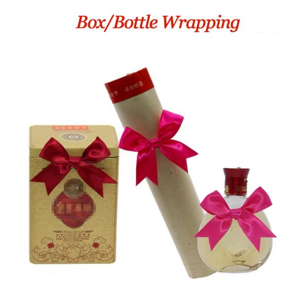 Бесплатный образец ручной работы Сатин ленточный лук для упаковки подарков и декорации бутылок