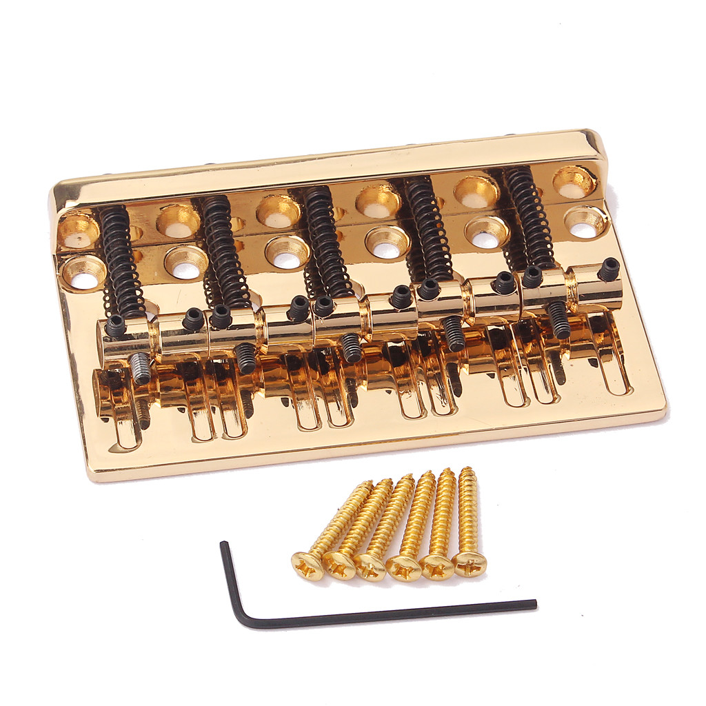 Золото 5 Saddle Electric Guitar Bridge Гитара запасные части с ключем
