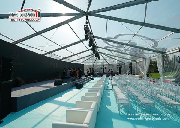 Outdoor Clear Wedding Party Tent With Chairs And Tables Wind Loading 100km / Hour