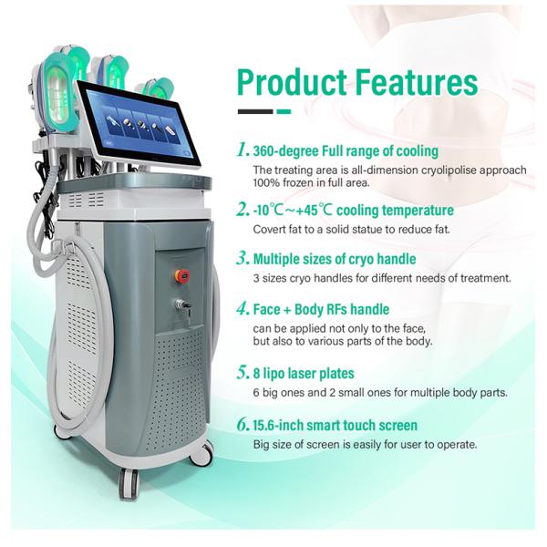 Popular Lose Weight Slimming Machine 360 Degree Cryolipolysis With 5 Cryo Probes For Chin Body Arms Legs Belly Fat Reduction