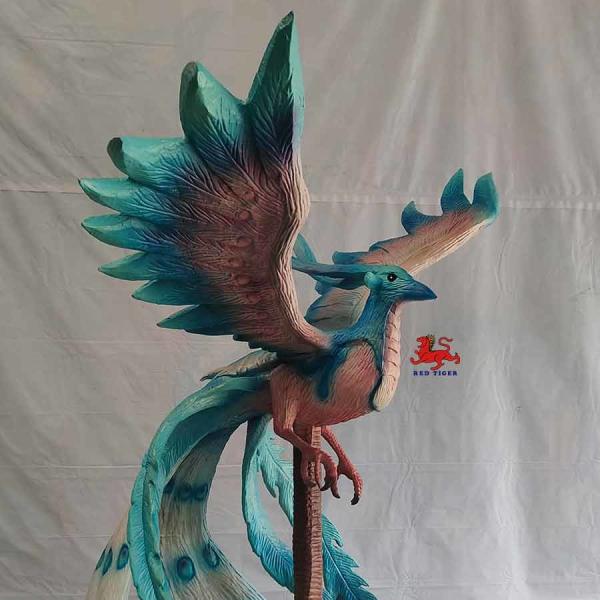 Птица ориентированных на заказчика реалистических Animatronic тварей животных китайских старых зеленая