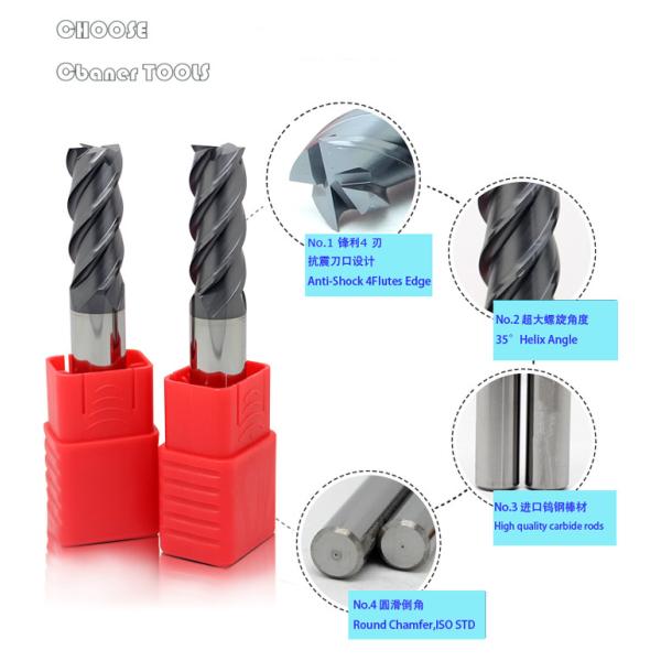 HRC60 China Carbide End Mills for Stainless Steel