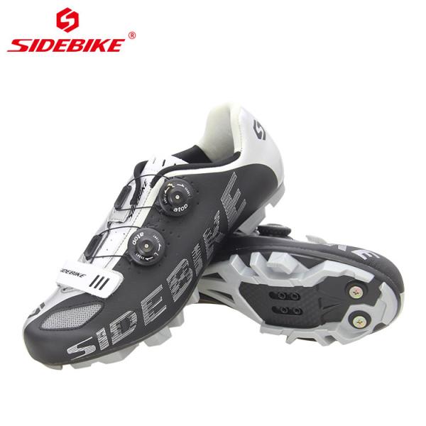 EVA Insole Mens MTB Cycling Shoes Shockproof Lightweight Black And Silver Color