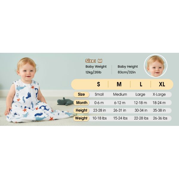 2 Pack Micro-Fleece Baby Sleep Sack with 2-Way Zipper - Comfortable Wearable Blanket With Shark
