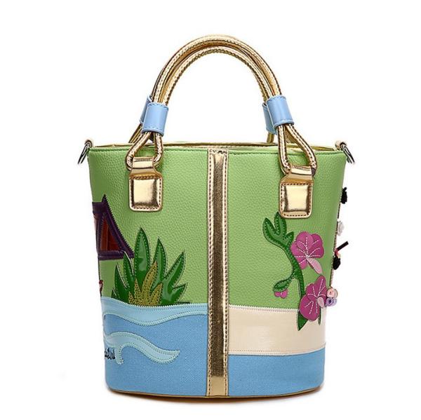 2016 new women handbag packet Messenger bag hand embroidery Korean boutique creative bucket bag