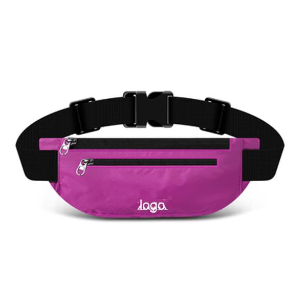 Multi-functional outdoor two zipper pockets travel belt mobile phone waist bag