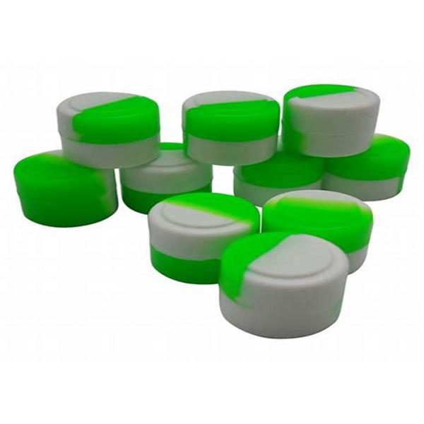 BPA Free 7ml Food Grade Silicone Containers , Easy Cleaning Round Silicone Jar