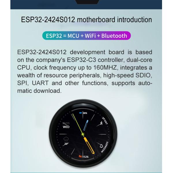 1,28-дюймовый tft с платой разработки ESP32, разрешение 240x240 с Wi-Fi/Bluetooth/Интернет/MCU