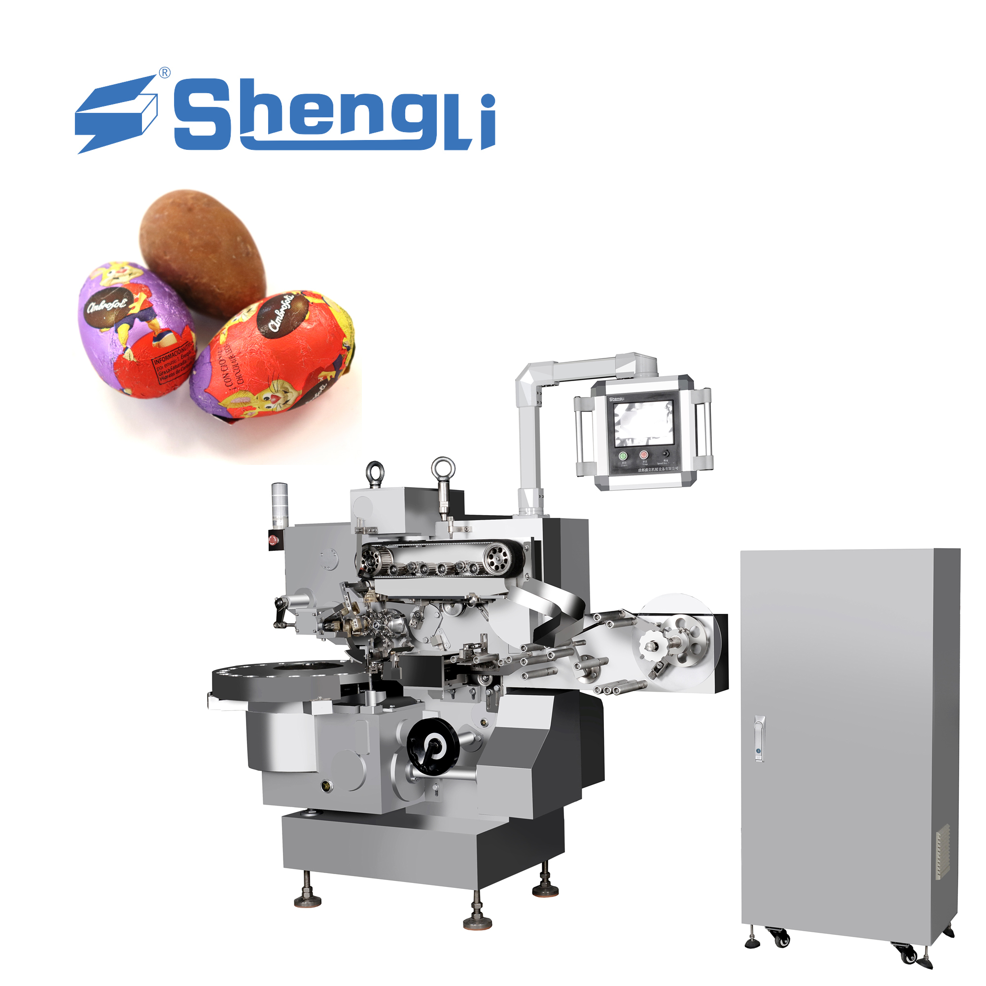 150Pcs/Min Chocolate Egg Foil Wrapping Machine Chocolate Wrapper Machine