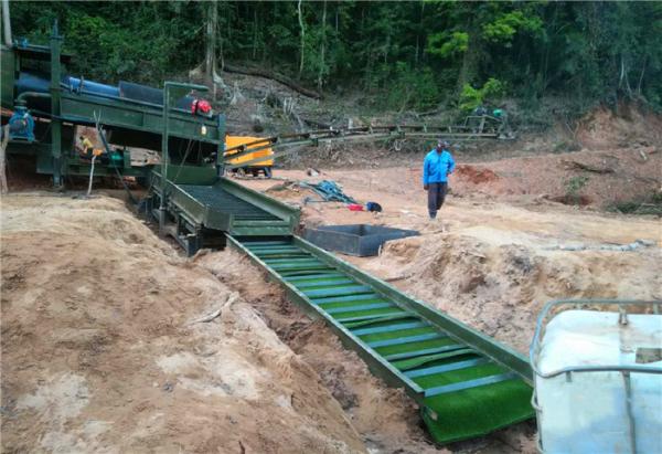 40m3/H, 35Kw poder, comprimento de 7m, móvel de aço, giratório, tela do Trommel da lavagem do ouro