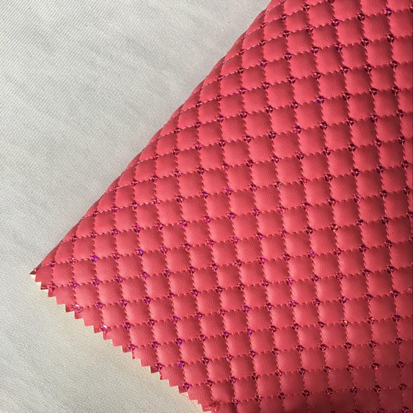 Trade Assurance Hot Sale Shiny Sequin Pu Synthetic Embroidered quilted shoe leather