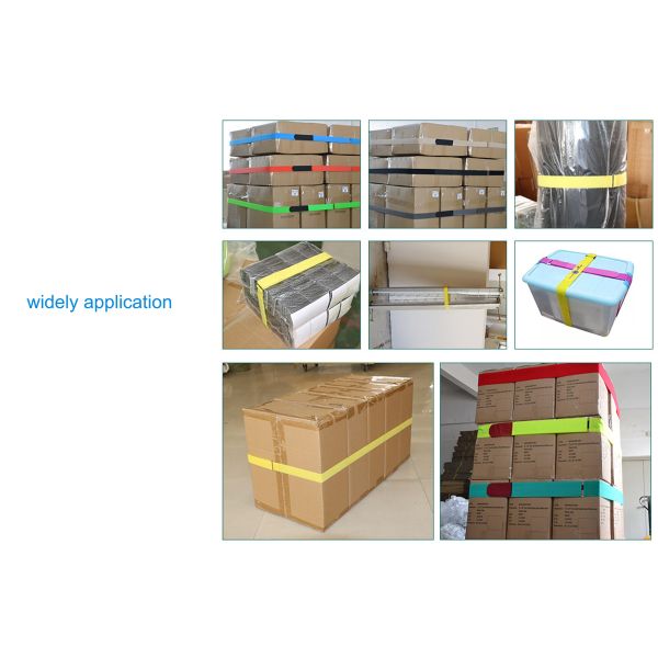 Dansky Custom Self-Locking Black Cargo Hook and Loop Pallet Strap with Metal Buckle Logistics Packaging Strap