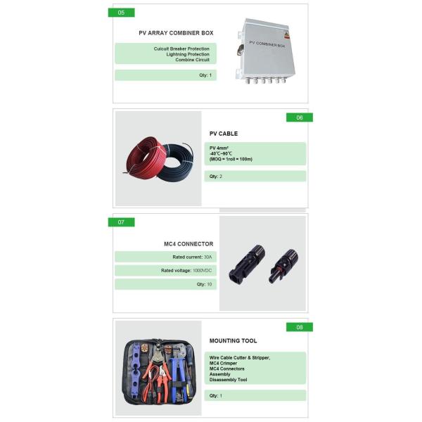 Commercial Backup Hybrid Solar System Kit TUV CE ISO Certificated 12KW