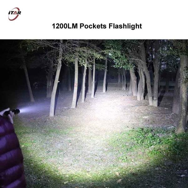 18650 Battery Powered Rechargeable LED Flashlight 1200 Lumen Aluminum Alloy Material
