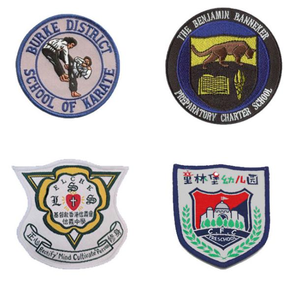 OEM ODM Fabric 25mm School Logo Iron On Patches For Sweatshirts