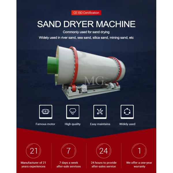 Ahorro energético río mar arena de silicio equipo de tambor de tres cilindros máquina secadora de arena planta de secado de arena