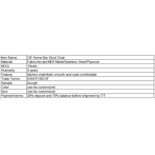 Industrial Restaurant Bar Stools Metal Counter 24 Inch Hotel Furniture