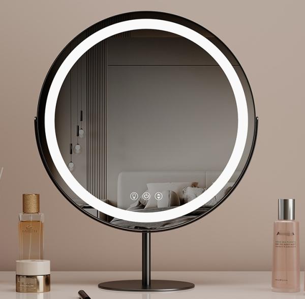 LED Makeup Mirror with Smart Touch Buttons USB Charging Interface and PVC Backboard for Personal Beauty