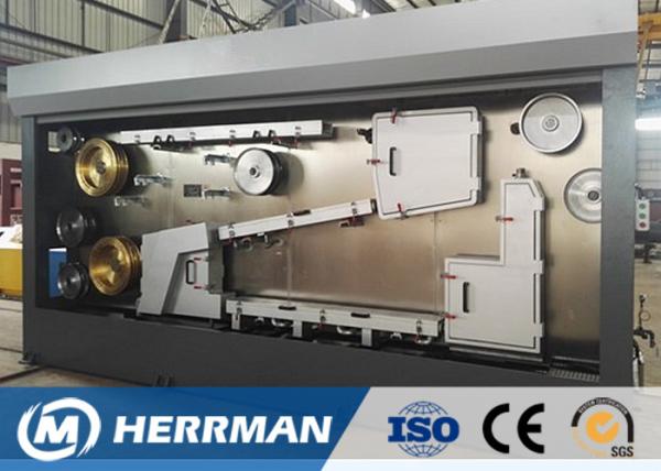 Double Wires Copper Rod Breakdown Machine Annealing Servo Motor Driving