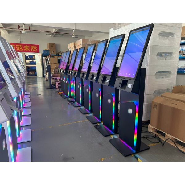 27/32 Inch Floor Standing Touch Screen Self Service Kiosk with 1920X1080 Resolution for Self Ordering and Interactive Use