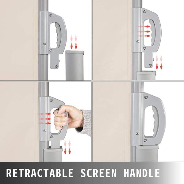 Aluminum Pole Side Awning Retractable Folding Screen for Patio/Terrace/Backyard Privacy