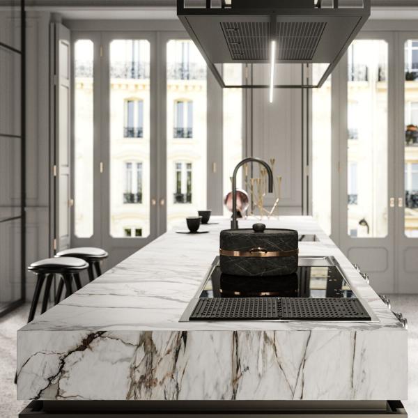 Large Style Complete Custom Kitchen Cabinet Set Island Kitchen Furniture Lacquer Finish Wooden Kitchen Cupboard For Villa