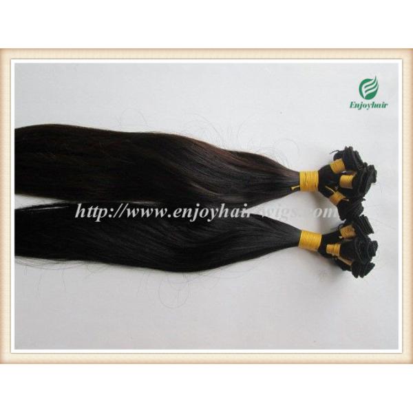 Hand tied weaviing Malaysian virgin remy hair,straight hair extension no shed no tangle
