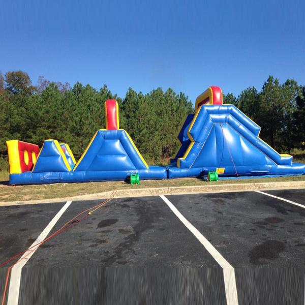 Features PORTABLE Commercial Inflatable Obstacle Course with Rock Climbing Wall Combo