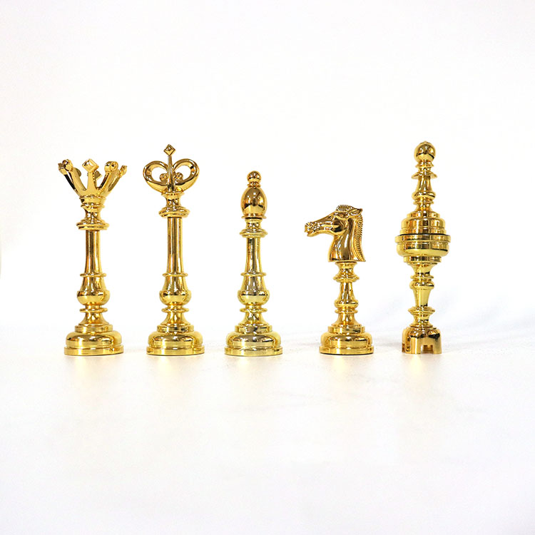 Professional Custom Zinc Alloy Metal Chess Set with Board and Customized Logo 40*40*3.5cm for Gift