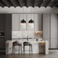 Armoire de cuisine de style australien Couverture en plastique Plancher en bois massif Mélamine