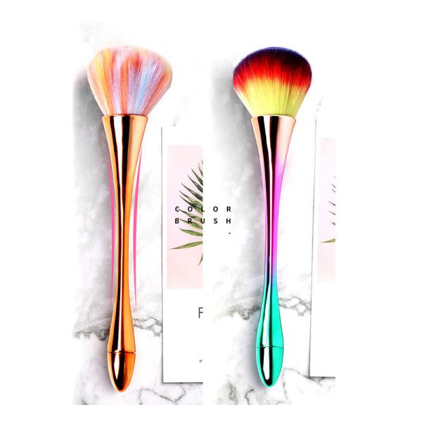 Synthetic Hair Long Handle Nail Art Dust Brush for Smooth and Thorough Powder Removal