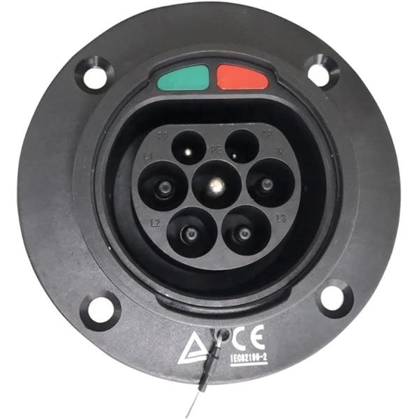 Тип 2 Мужской EV Socket EV Inlet Электрическая автомобильная боковая розетка 11кВт 22кВт Электрическое транспортное средство AC EV зарядная розетка 16А 32А