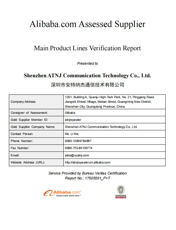 Shenzhen Atnj Communication Technology Co., Ltd. Сертификации