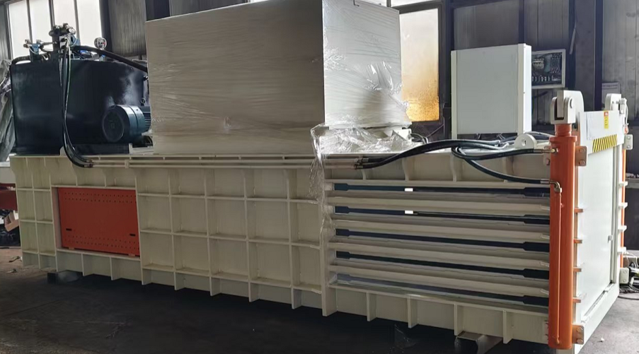 37kW Motor Horizontal Cardboard Baler For Sale Auto Tie Wire For Customizable