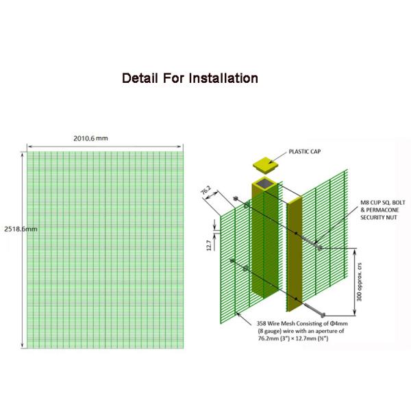 Galvanized South Africa 358 Anti Climb Clearvu Mesh Fence
