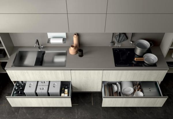 Modern Kitchen Cabinet Solid Color Matte Lacquer Door Custom Melamine Kitchen Cabinet  Free Kitchen Design
