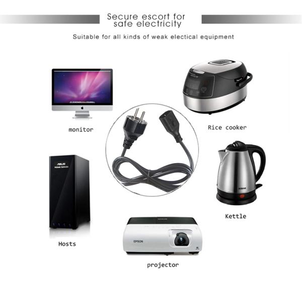 Industrial Locking Cable 3X1.5MM Socket Eu 3Pin-C14 European Standard Ac Cord Iec Power Connector