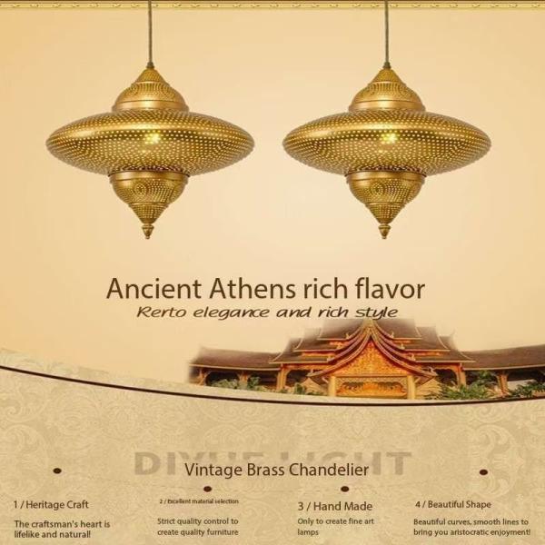 Southeast Asian Unique Copper Hanging Light For Bathroom Large Sizes