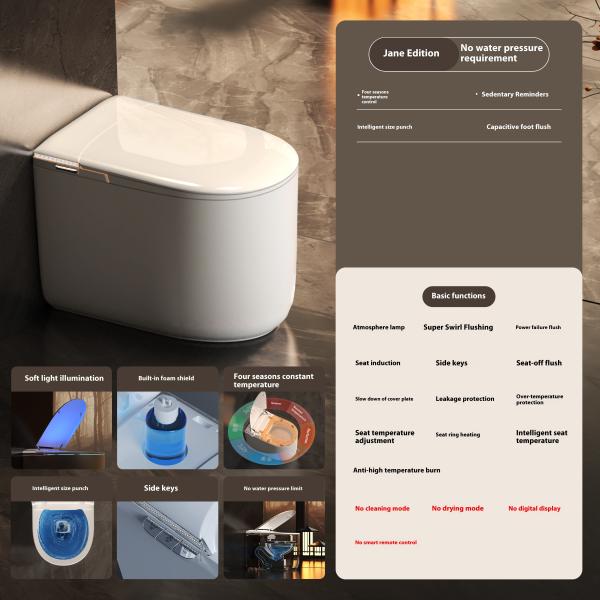 Salle de bains électrique automatique Toilette en céramique Toilette en une pièce Commode intelligent pour hôtel