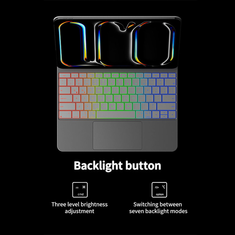 Support Customized Luxury Magnetic Keyboard Case 2400Gs Strong Magnet Portable Trackpad Keyboard Cover for iPad Pro 13