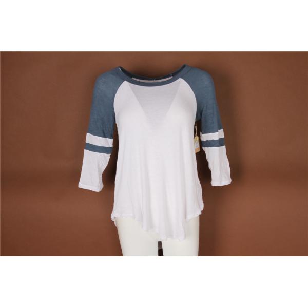 1/2 Sleeve Ladies Raglan Sleeve T Shirts 95% Rayon 5% Spandex