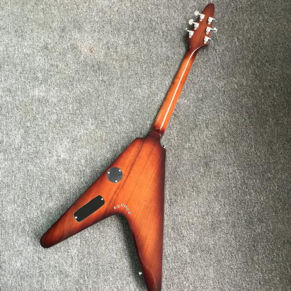 Emerald natural Flying V Electric Guitar China OEM Custom Body flying v guitar& Kits