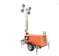 Mastro manual móvel exterior 9m do motor diesel de Kubota da torre de iluminação