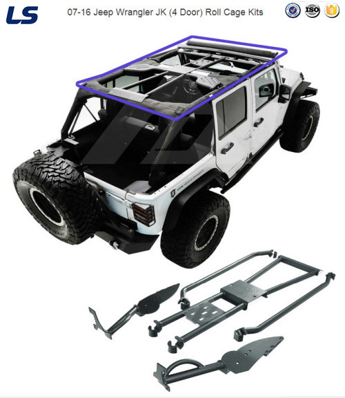07-16 for Jeep Wrangler Jk (4 Door) Steel Iron Roll Cage Kits Roof Rank