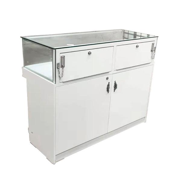 Retail Shops Customized Mirror Jewelry Display Cabinet with Luxury Wood Finish