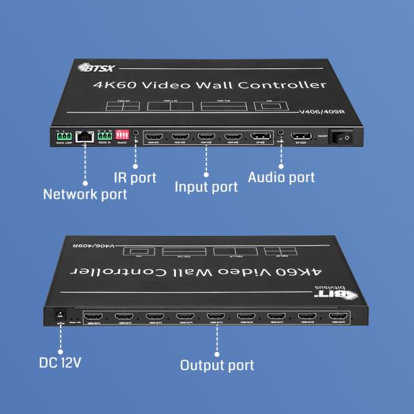 Контроллер стены видео 12 Вт 4К Процессор стены видео BIT-VWC-409R
